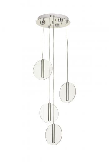 Avizemoda Lovena 4'Lü Ledli Dim. Kumandalı Modern Lüks Sarkıt Avize (3 Renk Led; Sarı-Beyaz-Gün ışığı) - KROM