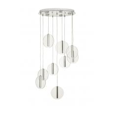 Avizemoda Lovena 9'Lu Ledli Dim. Kumandalı Modern Lüks Sarkıt Avize (3 Renk Led; Sarı-Beyaz-Gün ışığı) - KROM