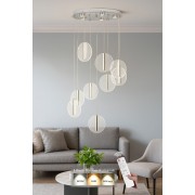 Avizemoda Lovena 9'Lu Ledli Dim. Kumandalı Modern Lüks Sarkıt Avize (3 Renk Led; Sarı-Beyaz-Gün ışığı) - KROM