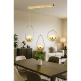 Avizemoda Serra 3'lü Yemek Masası Üstü Akrilik Toplu Salon Oturma Odası Modern Sarkıt Avize - Gold