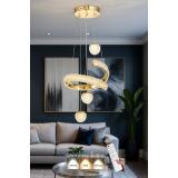 Avizemoda Milly 3'lü Dimmer Kumandalı 3 Renk Ledli (SARI-BEYAZ-GÜN IŞIĞI) Modern Akrilik Avize - Gold