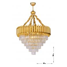 Avizemoda Palmira 60 cm'lik Kristal Taşlı Lüks Avize - (sarı-yaldız renk)