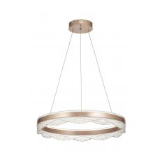 Avizemoda Estilo 60 cm Dimmer Kumandalı 3 Renk Ledli (Sarı-Beyaz-Gün Işığı) Modern Akrilik Avize - Brown