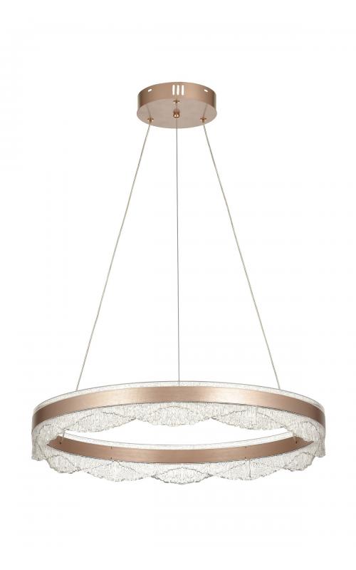 Avizemoda Estilo 60 cm Dimmer Kumandalı 3 Renk Ledli (Sarı-Beyaz-Gün Işığı) Modern Akrilik Avize - Brown