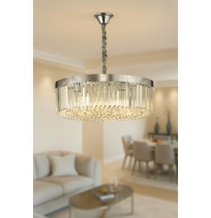 Avizemoda Desina 60 Cm'Lik Kristal Tabut Taşlı Salon Oturma Odası Lüks Avize - KROM Kaplama