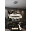 Avizemoda Estilo 60 cm Dimmer Kumandalı 3 Renk Ledli (Sarı-Beyaz-Gün Işığı) Modern Akrilik Avize - Gümüş