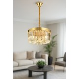 Avizemoda Desina 40 Cm'Lik Kristal Tabut Taşlı Salon Oturma Odası Lüks Avize - GOLD Kaplama