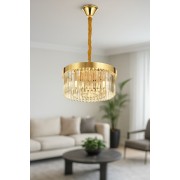 Avizemoda Desina 40 Cm'Lik Kristal Tabut Taşlı Salon Oturma Odası Lüks Avize - GOLD Kaplama