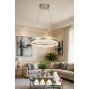 Avizemoda Estilo 50 cm Dimmer Kumandalı 3 Renk Ledli (Sarı-Beyaz-Gün Işığı) Modern Akrilik Avize - Gümüş
