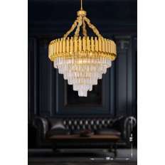 Avizemoda Palmira 60 cm'lik Kristal Taşlı Lüks Avize - (sarı-yaldız renk)