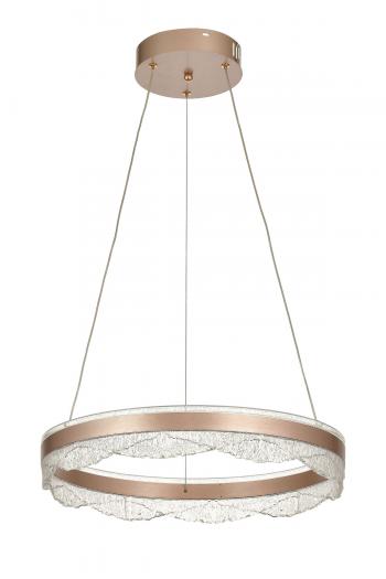 Avizemoda Estilo 50 cm Dimmer Kumandalı 3 Renk Ledli (Sarı-Beyaz-Gün Işığı) Modern Akrilik Avize - Brown