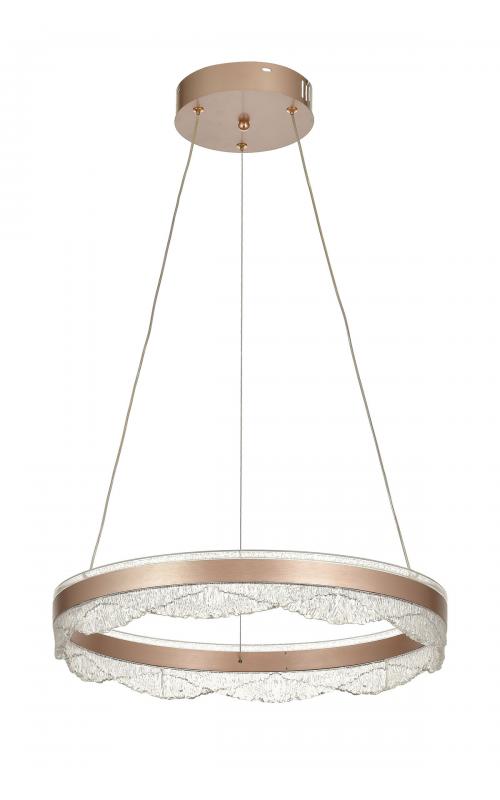 Avizemoda Estilo 50 cm Dimmer Kumandalı 3 Renk Ledli (Sarı-Beyaz-Gün Işığı) Modern Akrilik Avize - Brown