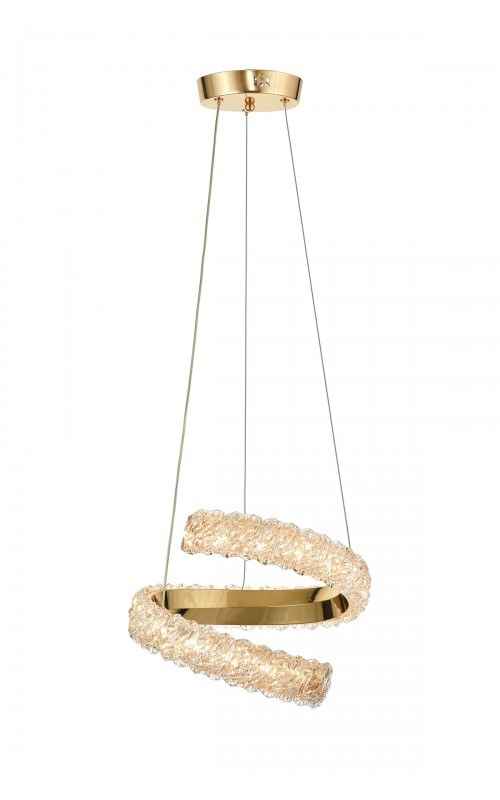 Avizemoda Milly 30 cm Dimmer Kumandalı 3 Renk Ledli (Sarı-Beyaz-Gün Işığı) Modern Akrilik Avize -Gold