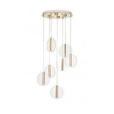 Avizemoda Lovena 7'Li Ledli Dim. Kumandalı Modern Lüks Sarkıt Avize (3 Renk Led; Sarı-Beyaz-Gün ışığı) - GOLD