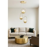 Avizemoda Serra 3'lü Akrilik Toplu Salon Oturma Odası Modern Sarkıt Avize - Gold Kaplama