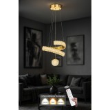 Avizemoda Milly Tekli Dimmer 3 Renk Ledli (Sarı-Beyaz-Gün Işığı) Modern Akrilik Avize -Gold