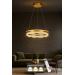 Avizemoda Estilo 50 cm Dimmer Kumandalı 3 Renk Ledli (Sarı-Beyaz-Gün Işığı) Modern Akrilik Avize - Sarı Yaldız