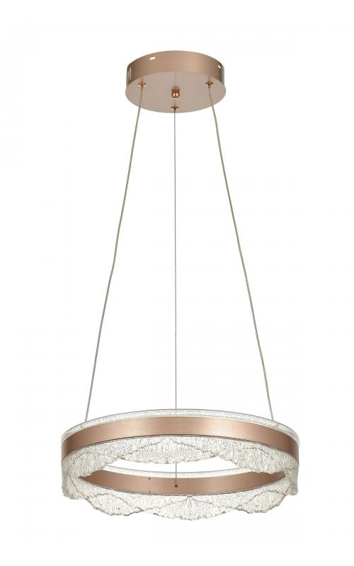 Avizemoda Estilo 40 cm Dimmer Kumandalı 3 Renk Ledli (Sarı-Beyaz-Gün Işığı) Modern Akrilik Avize - Brown