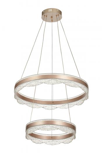 Avizemoda Estilo 2 Katlı Dimmer Kumandalı 3 Renk Ledli (Sarı-Beyaz-Gün Işığı) Modern Akrilik Avize - Brown