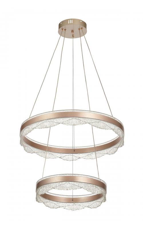 Avizemoda Estilo 2 Katlı Dimmer Kumandalı 3 Renk Ledli (Sarı-Beyaz-Gün Işığı) Modern Akrilik Avize - Brown