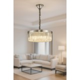 Avizemoda Desina 50 Cm'Lik Kristal Tabut Taşlı Salon Oturma Odası Lüks Avize - KROM Kaplama