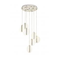 Avizemoda Lovena 7'Li Ledli Dim. Kumandalı Modern Lüks Sarkıt Avize (3 Renk Led; Sarı-Beyaz-Gün ışığı) - KROM