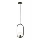 Avizemoda Serra Elips Şeffaf Camlı Salon Oturma Odası Modern Sarkıt Avize - Siyah