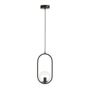 Avizemoda Serra Elips Şeffaf Camlı Salon Oturma Odası Modern Sarkıt Avize - Siyah