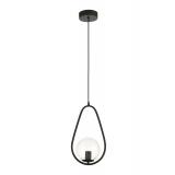 Avizemoda Serra Oval Şeffaf Camlı Salon Oturma Odası Modern Sarkıt Avize - Siyah