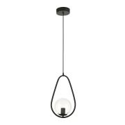 Avizemoda Serra Oval Şeffaf Camlı Salon Oturma Odası Modern Sarkıt Avize - Siyah