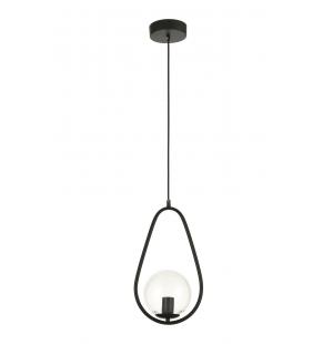 Avizemoda Serra Oval Şeffaf Camlı Salon Oturma Odası Modern Sarkıt Avize - Siyah