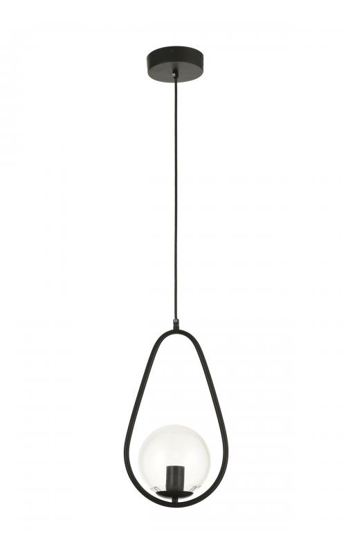 Avizemoda Serra Oval Şeffaf Camlı Salon Oturma Odası Modern Sarkıt Avize - Siyah