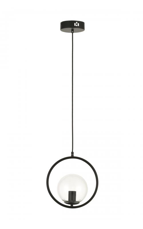 Avizemoda Serra Çember Şeffaf Camlı Salon Oturma Odası Modern Sarkıt Avize - Siyah