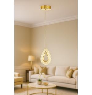 Avizemoda Dali Tekli Ledli Modern Lüks Sarkıt Avize (3 RENK LED; SARI-BEYAZ-GÜN IŞIĞI) - Gold