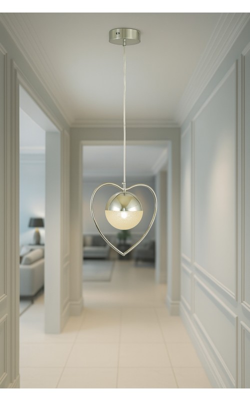 Avizemoda Eris Tekli Modern Koridor-Antre-Giriş-Hol Sarkıt Avize - (Krom Kaplama)