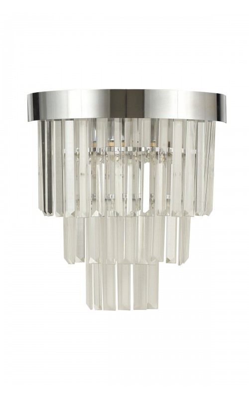 Avizemoda Desina Krom Aplik Kristal Tabut Taşlı Salon Oturma Odası Lüks Duvar Apliği - KROM Kaplama