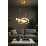 Avizemoda Atom 40 cm Dimmer Kumandalı 3 Renk Ledli (Sarı-Beyaz-Gün Işığı) Modern Sarkıt Avize - Gold