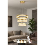 Avizemoda Estilo 3 Katlı Dim Kumandalı 3 Renk Ledli (Sarı-Beyaz-Gün Işığı) Modern Akrilik Avize - Sarı Yaldız