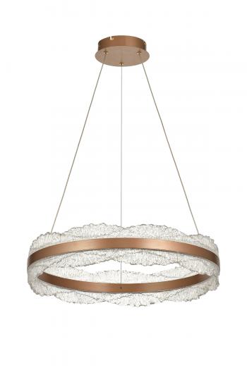 Avizemoda Toledo 60 cm Dim Kumandalı 3 Renk Ledli (Sarı-Beyaz-Gün Işığı) Modern Akrilik Avize - Light Brown