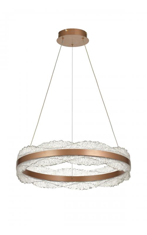 Avizemoda Toledo 60 cm Dim Kumandalı 3 Renk Ledli (Sarı-Beyaz-Gün Işığı) Modern Akrilik Avize - Light Brown