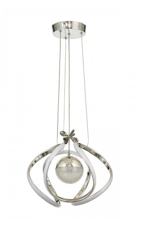 Avizemoda Vira Tekli Dimmer Kumandalı 3 Renk Ledli (Sarı-Beyaz-Gün Işığı) Modern Sarkıt Avize - Krom