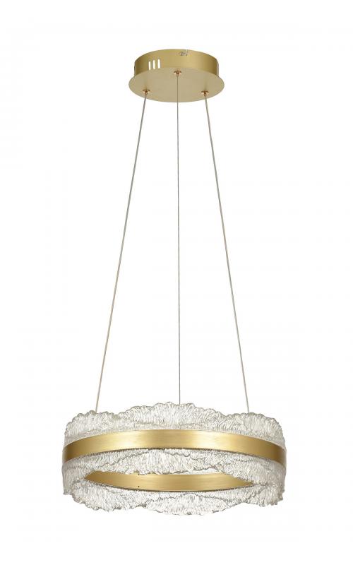 Avizemoda Toledo 40 cm Dim Kumandalı 3 Renk Ledli (Sarı-Beyaz-Gün Işığı) Modern Akrilik Avize -Sarı Yaldız