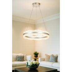Avizemoda Toledo 60 cm Dim Kumandalı 3 Renk Ledli (Sarı-Beyaz-Gün Işığı) Modern Akrilik Avize - Silver