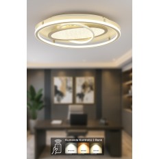 Avizemoda Tolya Daire 3 Renk Ledli (SARI-BEYAZ-GÜN IŞIĞI) Kumandalı Modern Akrilik Plafonyer Armatür