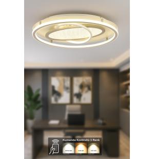 Avizemoda Tolya Daire 3 Renk Ledli (SARI-BEYAZ-GÜN IŞIĞI) Kumandalı Modern Akrilik Plafonyer Armatür