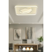 Avizemoda Pirlo Kare 50x50 Cm 3 Renk Ledli (SARI-BEYAZ-GÜN IŞIĞI) Kumandalı Modern Akrilik Plafonyer Armatür