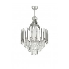 Avizemoda Sima 40 Cm'lik Kristal Cam Taşlı Lüks Avize - (gümüş Yaldız)