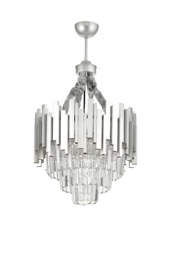 Avizemoda Sima 40 Cm'lik Kristal Cam Taşlı Lüks Avize - (gümüş Yaldız)