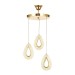 Avizemoda Dali 3'Lü Ledli Dim Kumandalı Modern Akrilik Sarkıt Avize (3 Renk Led; Sarı-Beyaz-Gün ışığı) - GOLD