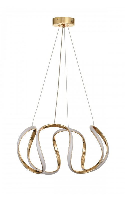 Avizemoda Rumi 50 cm Dimmer Kumandalı 3 Renk Ledli (Sarı-Beyaz-Gün Işığı) Modern Sarkıt Avize - Gold